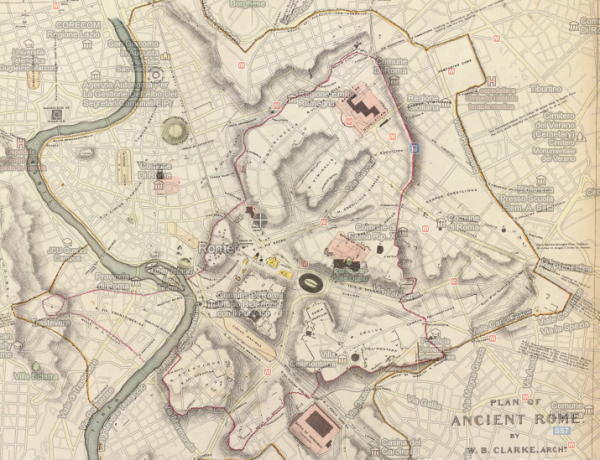 1830 Map of Ancient Rome superimposed on Modern Rome GoogleMap | The ...